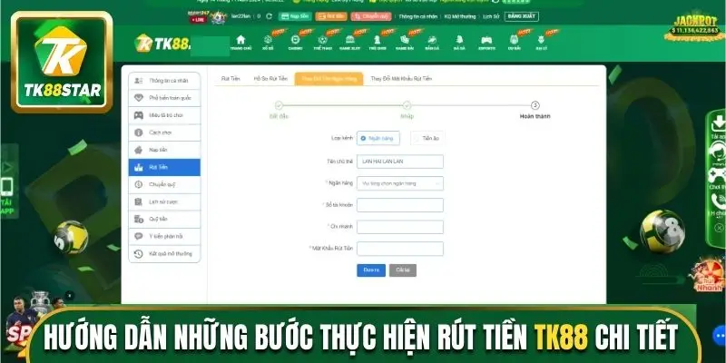 Hướng dẫn những bước thực hiện rút tiền TK88 chi tiết