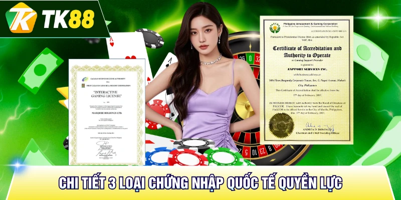 Chi tiết 3 loại chứng nhập quốc tế quyền lực