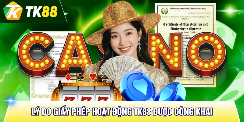 Lý do giấy phép hoạt động TK88 được công khai